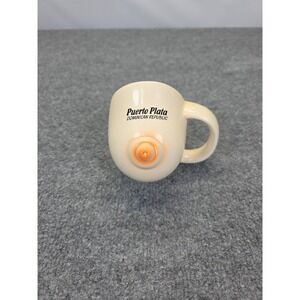 Vintage Ceramic Boob Breast Novelty Sipper Boobie Coffee Cup Mug Nipple‎ Spout